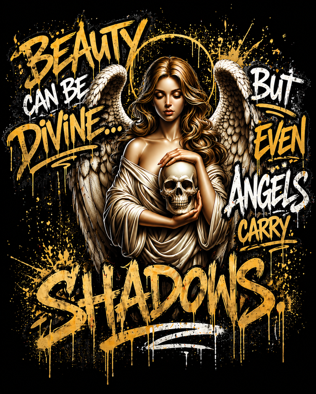 Beauty Can Be Divine... But Even Angels Carry Shadows Graphic Tee