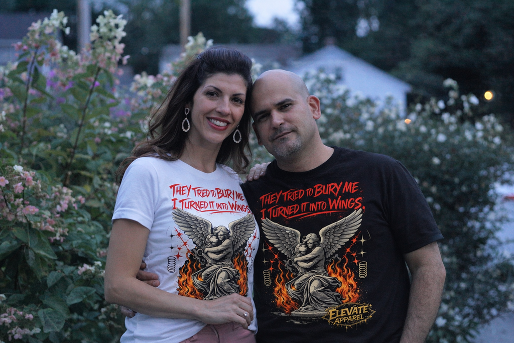 Rise Above Tee – “Turned It Into Wings” Graphic Shirt